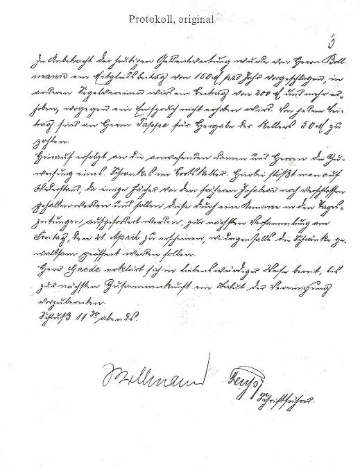 Seite drei der Gründungsurkunde Munte 2